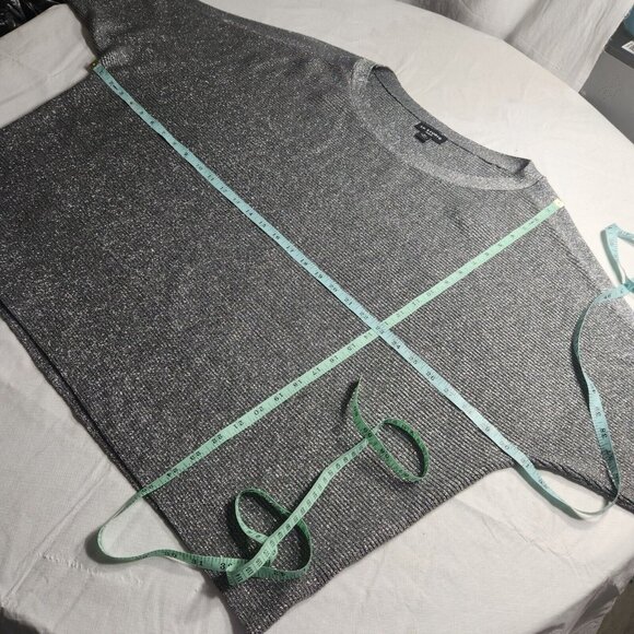 I.N.Studio Womens Size 3 X Silver top blouse plus  3/4 sleeve Crew Neck NWT --22 - Picture 6 of 10